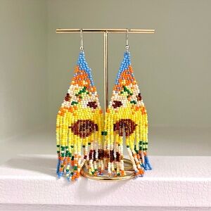 Sunflowers in a Field Beaded Earrings